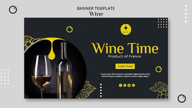 PSD gratuito tema del modello della bandiera del vino