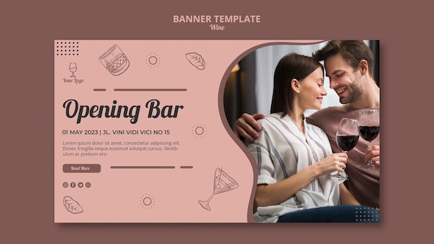 Free PSD wine banner template theme