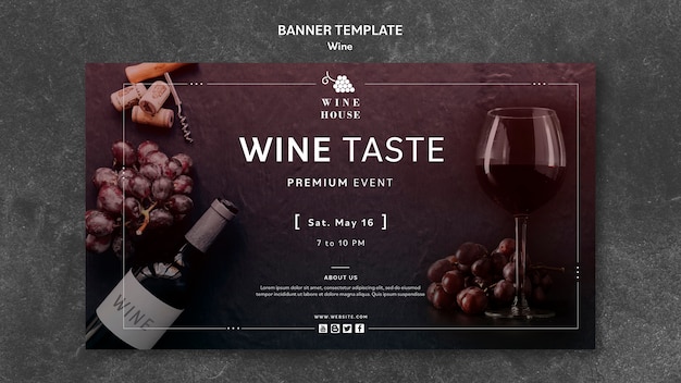 Free PSD wine banner template theme