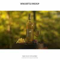 Free PSD wine bottle mockup