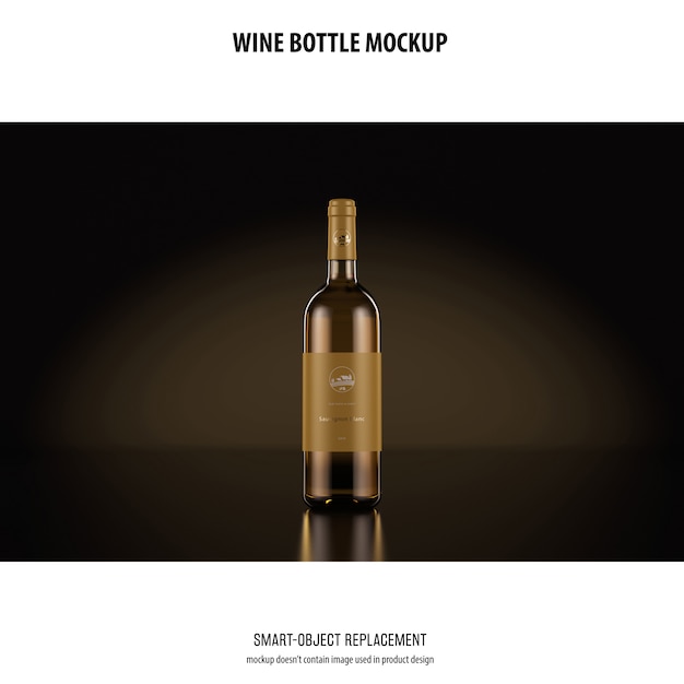 Free PSD wine bottle mockup