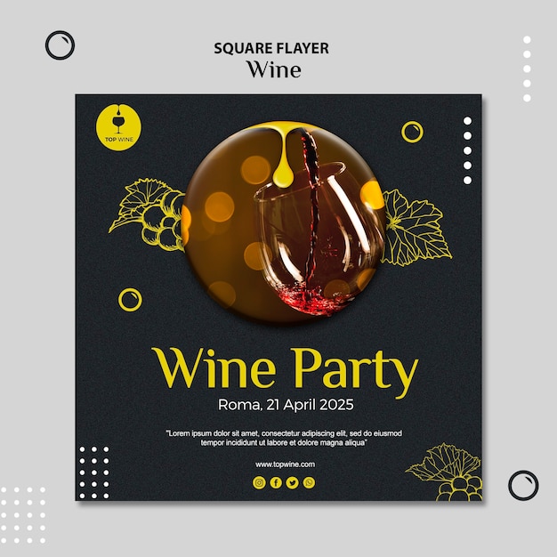 Wine flyer template design