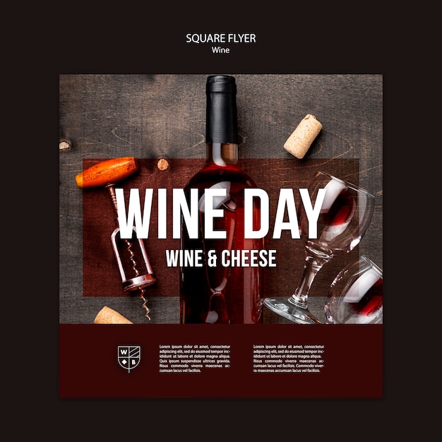 Free PSD wine flyer template design