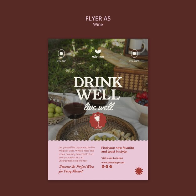 Wine flyer template design
