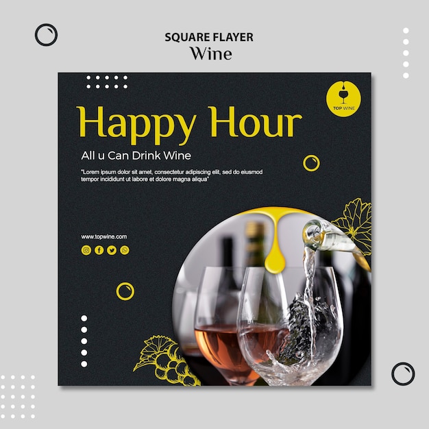 Free PSD wine flyer template theme