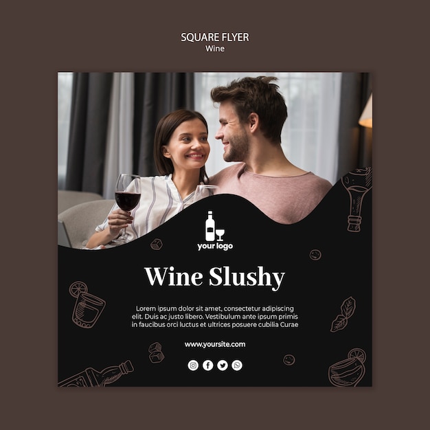 Wine flyer template theme