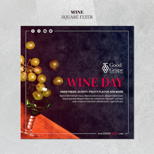 Wine flyer template theme