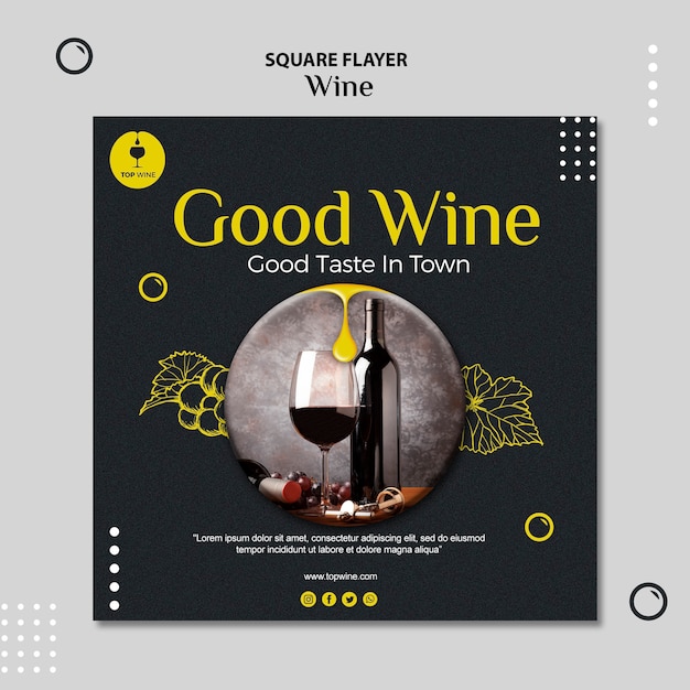 Free PSD wine flyer template