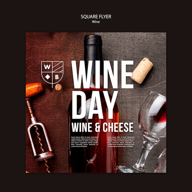 Free PSD wine flyer template