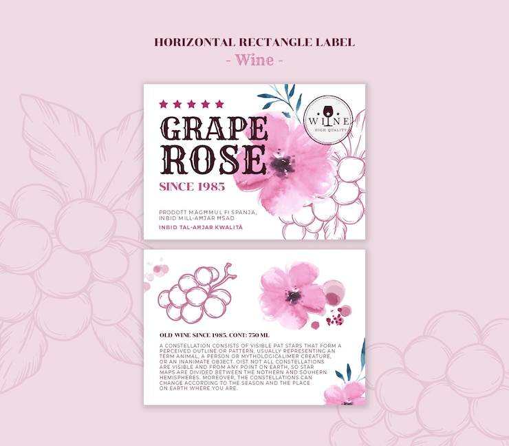 Free PSD wine label template design