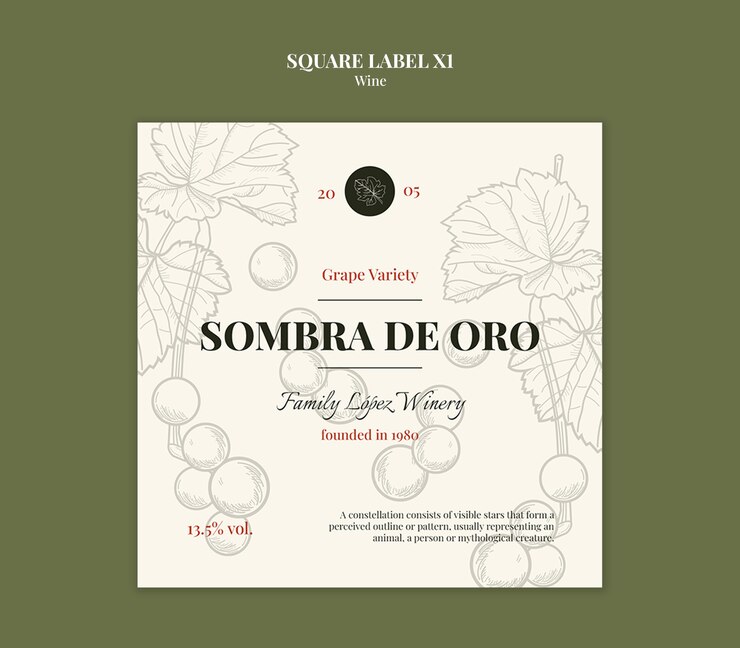 Free PSD wine label template design