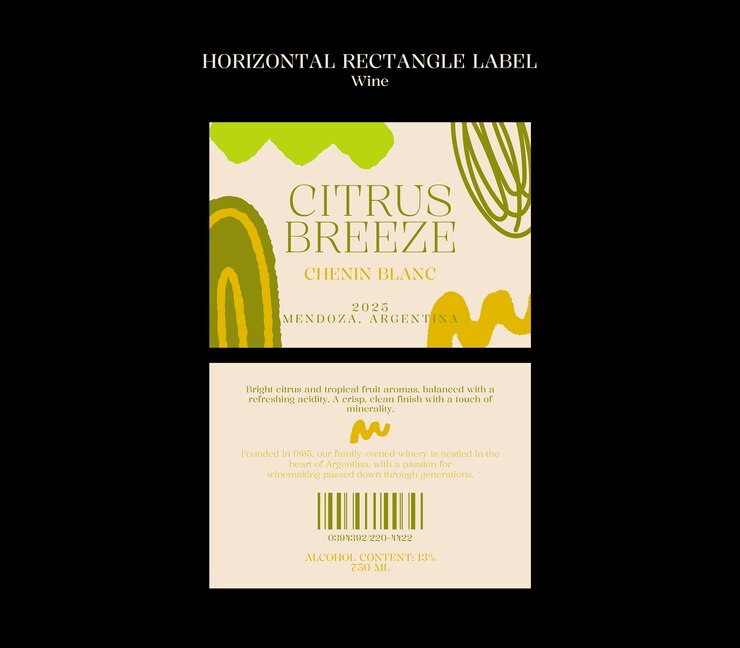 Free PSD wine label template design