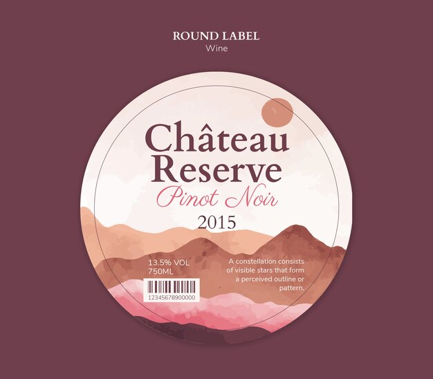 Wine label template design