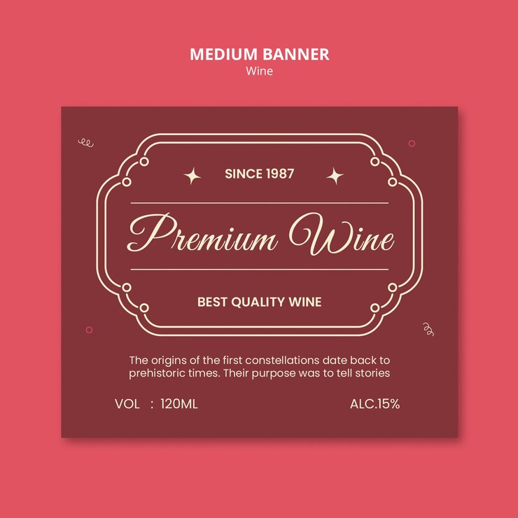 Free PSD wine medium banner template design
