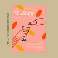 Free PSD wine party template design