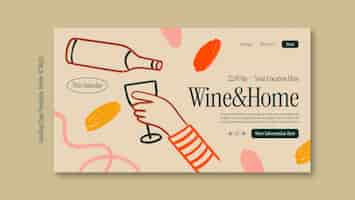 Free PSD wine party template design