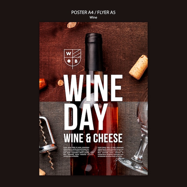 Wine poster template concept