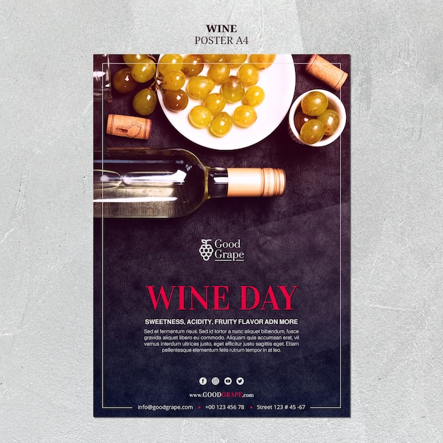 Wine poster template concept