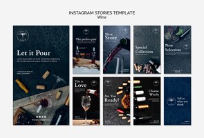 Бесплатный PSD Винный магазин instagram истории шаблонов