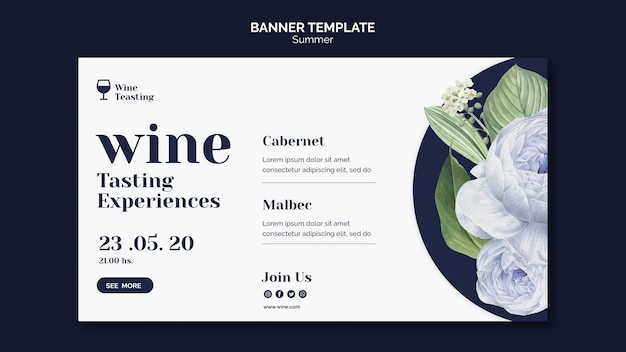 Wine tasting banner template style