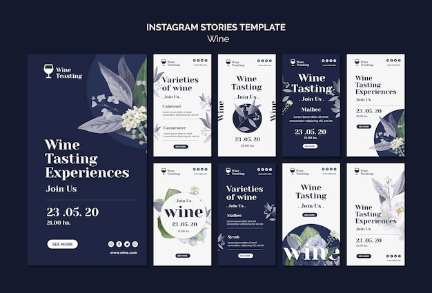 ワインの試飲Instagramストーリーテンプレート