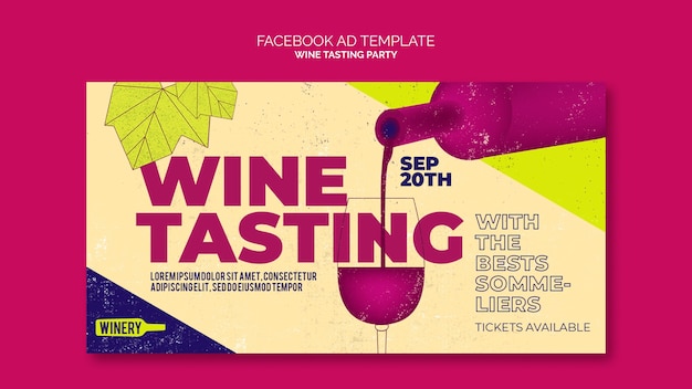 Free PSD wine tasting party facebook template