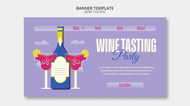 Wine tasting party landing page template