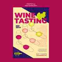 Free PSD wine tasting party poster template