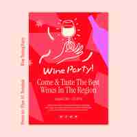 Free PSD wine tasting party poster template