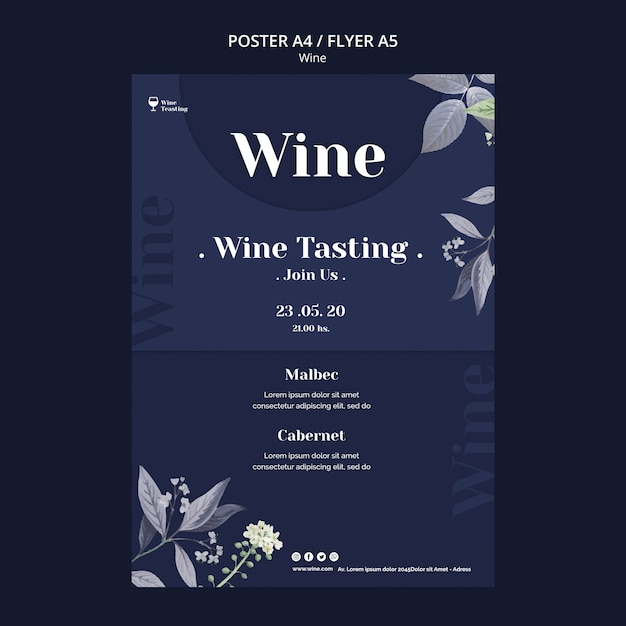 Free PSD wine tasting poster design