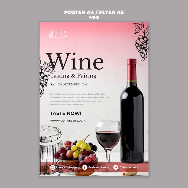 Progettazione di poster di degustazione di vini