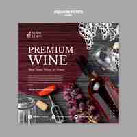 Free PSD wine tasting square flyer template design