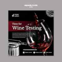 Free PSD wine tasting square flyer template