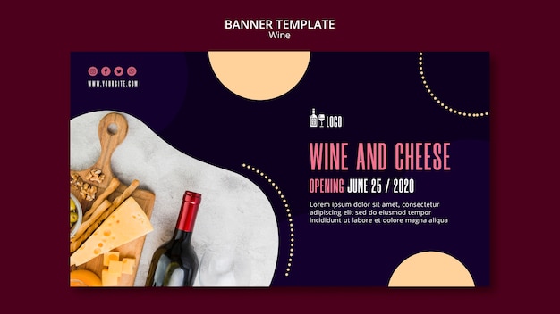 PSD gratuito modello di vino per tema banner
