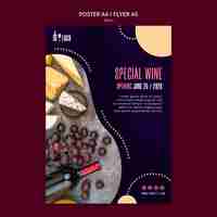 PSD gratuito modello di vino per lo stile del poster