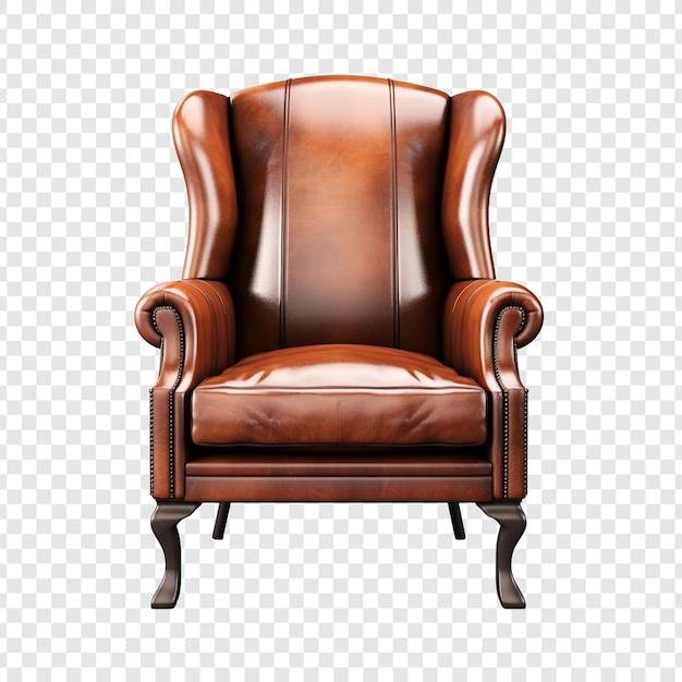 無料PSD 透明な背景に隔離されたウィングバック椅子