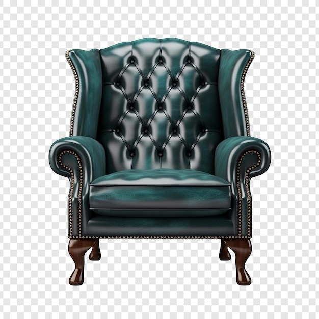 Wingback chair isolated on transparent background