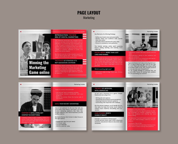 무료 PSD winning the marketing game online template
