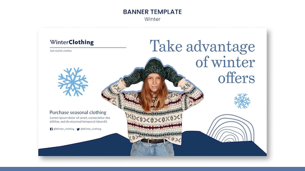 Free PSD winter banner design template