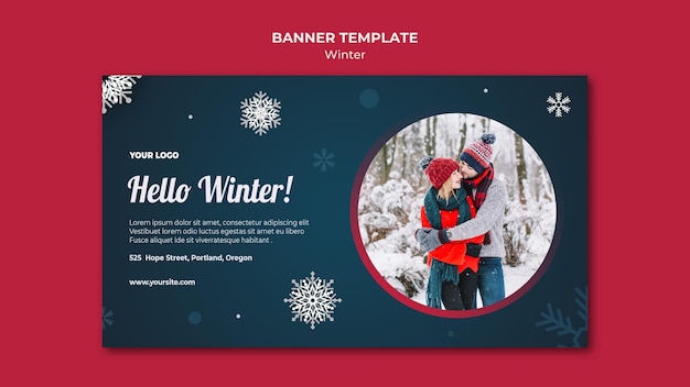 Winter concept banner template