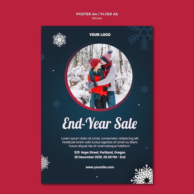 Free PSD winter concept flyer template