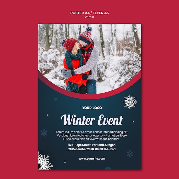 Winter concept poster template