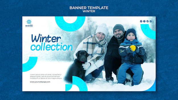 Winter design banner template