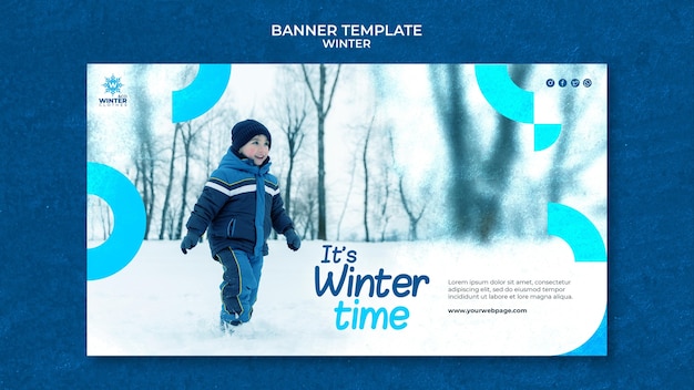 Winter design banner template