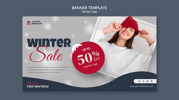 Winter design banner template