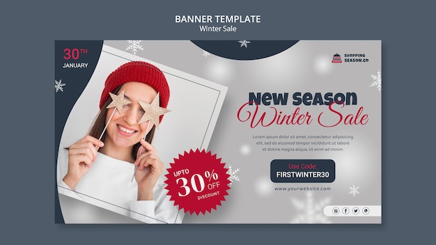 Winter design banner template