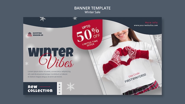 Winter design banner template