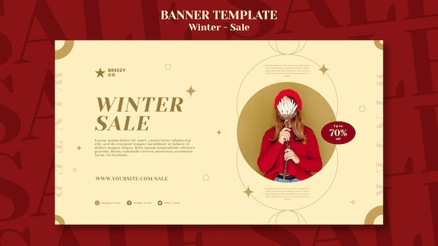 Winter design banner template