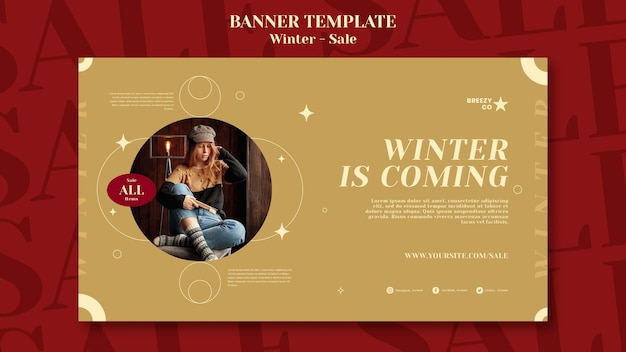 Winter design banner template