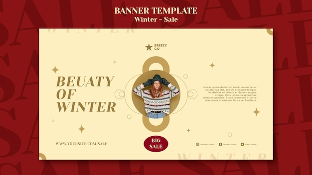 Winter design banner template